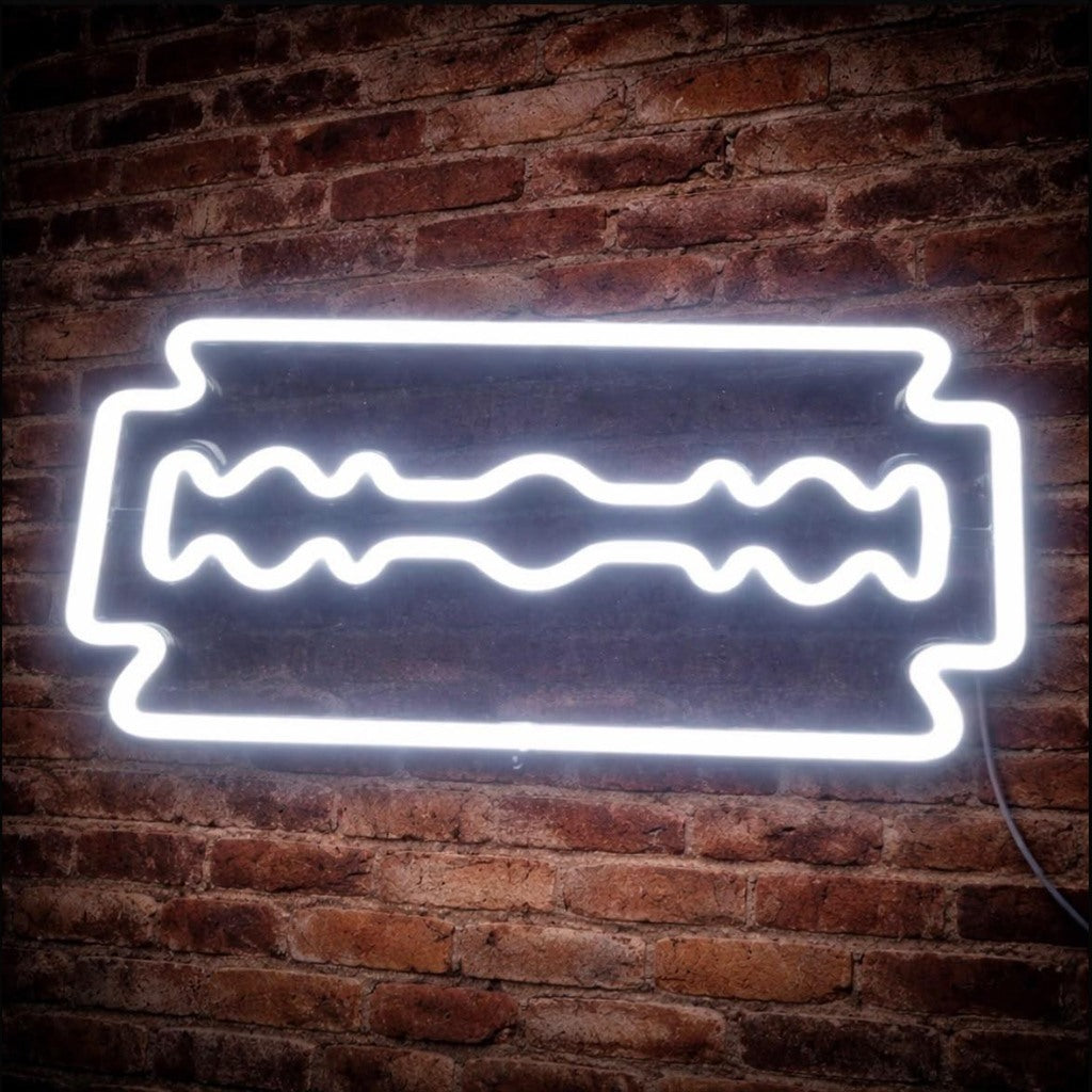 Cartel Navaja Neon Blanco