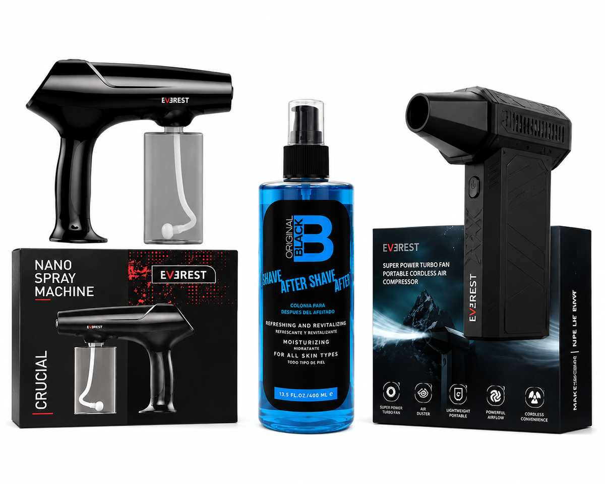 Nano Spray Machine + Soplador Everest + After Shave de regalo